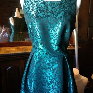 Karin Stevens vintage pleated green  party dress